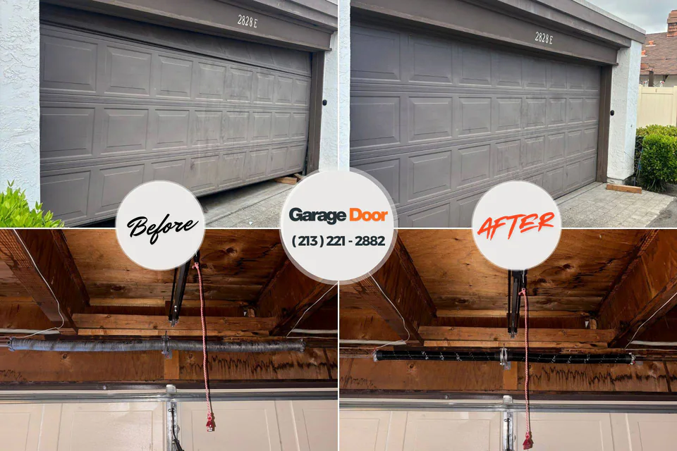 Before and after: garage door repair Mullica Hill, NJ